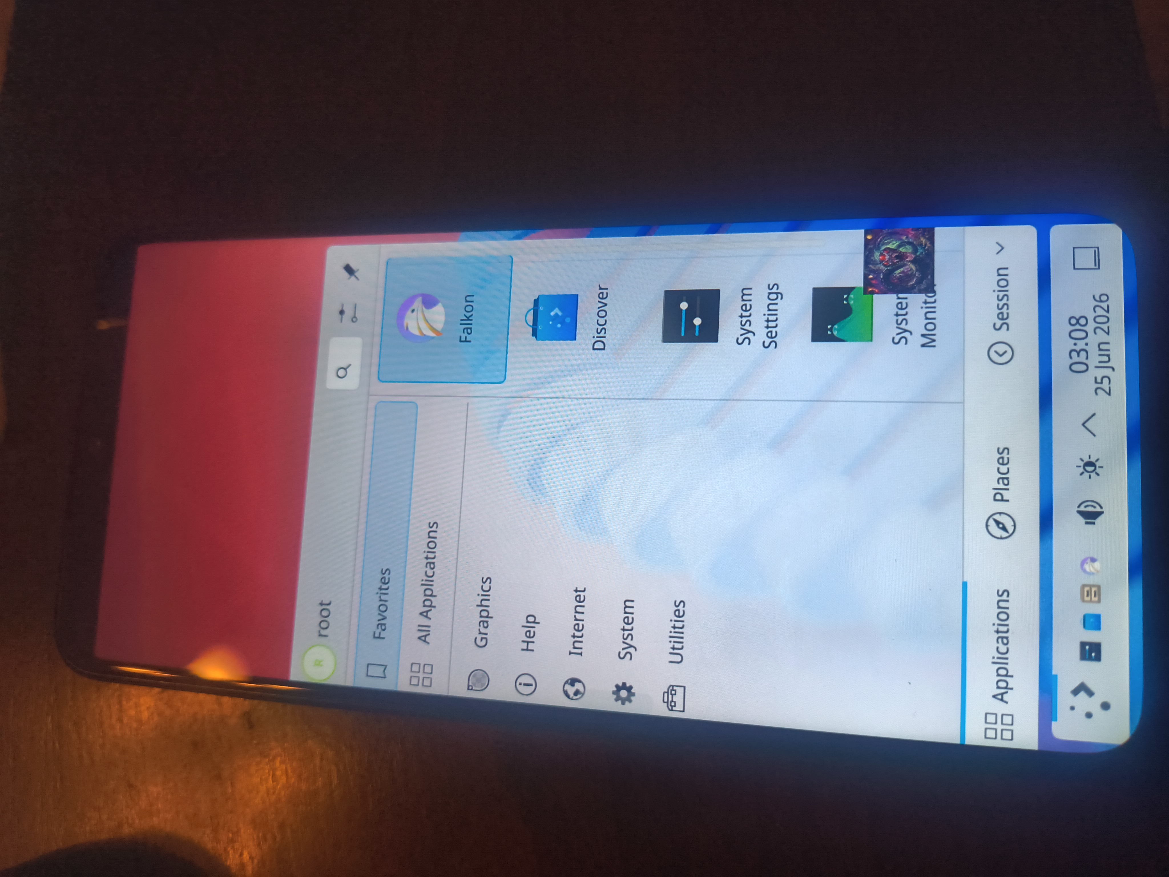 App launcher in use