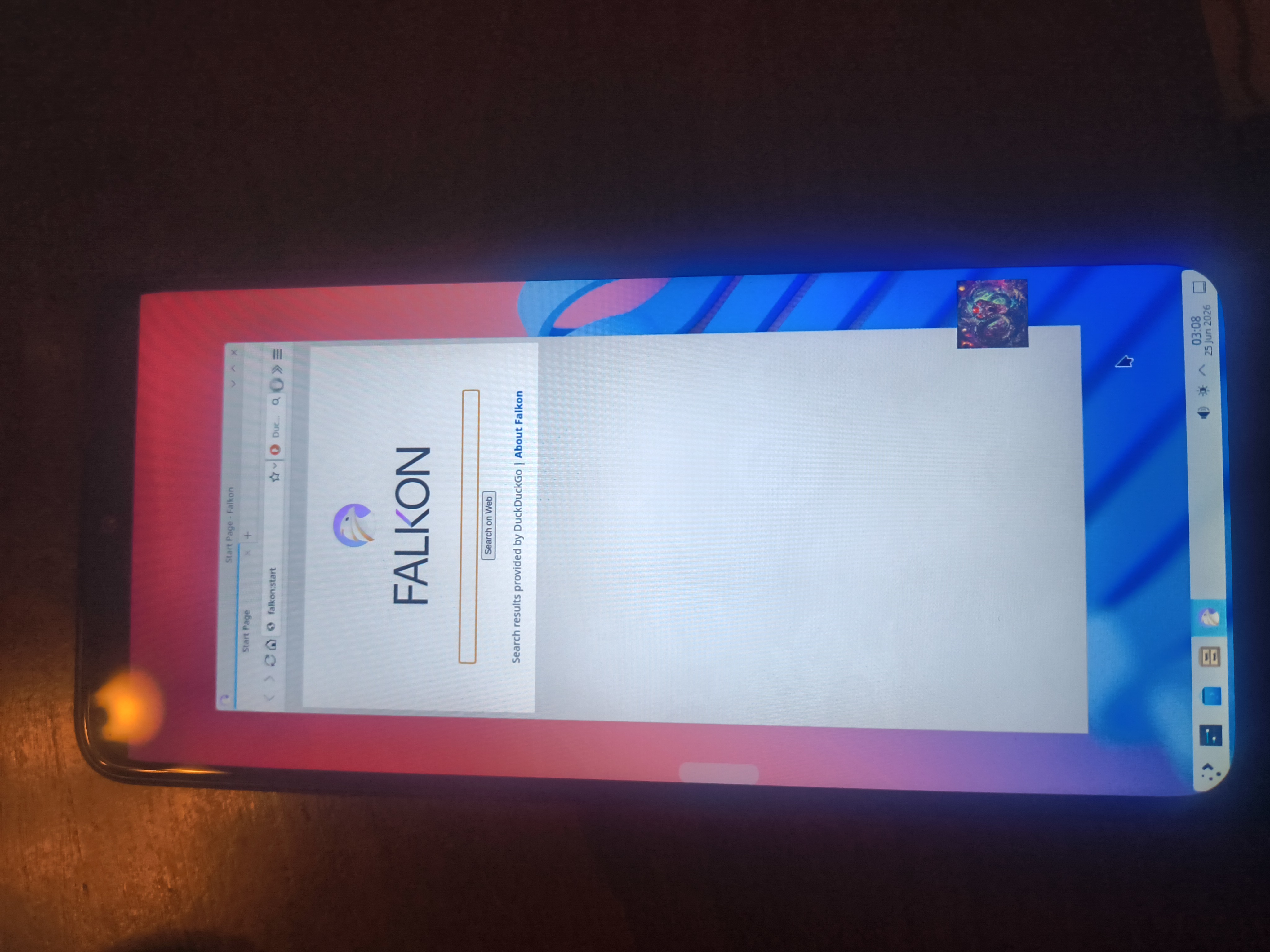 Falkon browser open